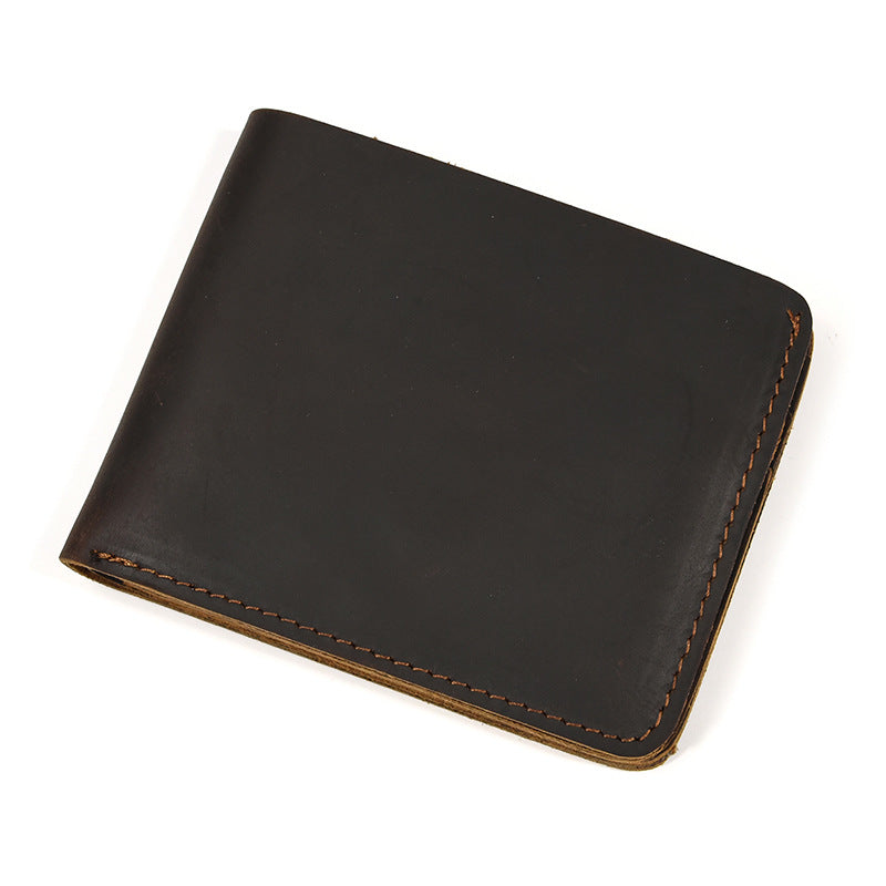 Men's Crazy Horse Leather Bifold Wallet | Aladinae