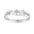 Cross-border hot selling s925 sterling silver five-pointed star white blue zircon ring female simple fashion European and American style index finger ring
