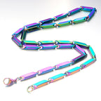 Stainless Steel Necklace Titanium Steel Men's Chain Handmade Rhombus Square Chain Girls Pendant With Chain Melon Seed Chain Jewelry Accessories