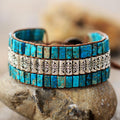 New Cross-border Handmade Beaded Bracelet Emperor Stone Antique Metal Bead Braided Jewelry European and American Popular Jewelry