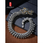 Original handmade men's personalized trendy retro sterling silver faucet domineering bracelet collectible jewelry birthday gift