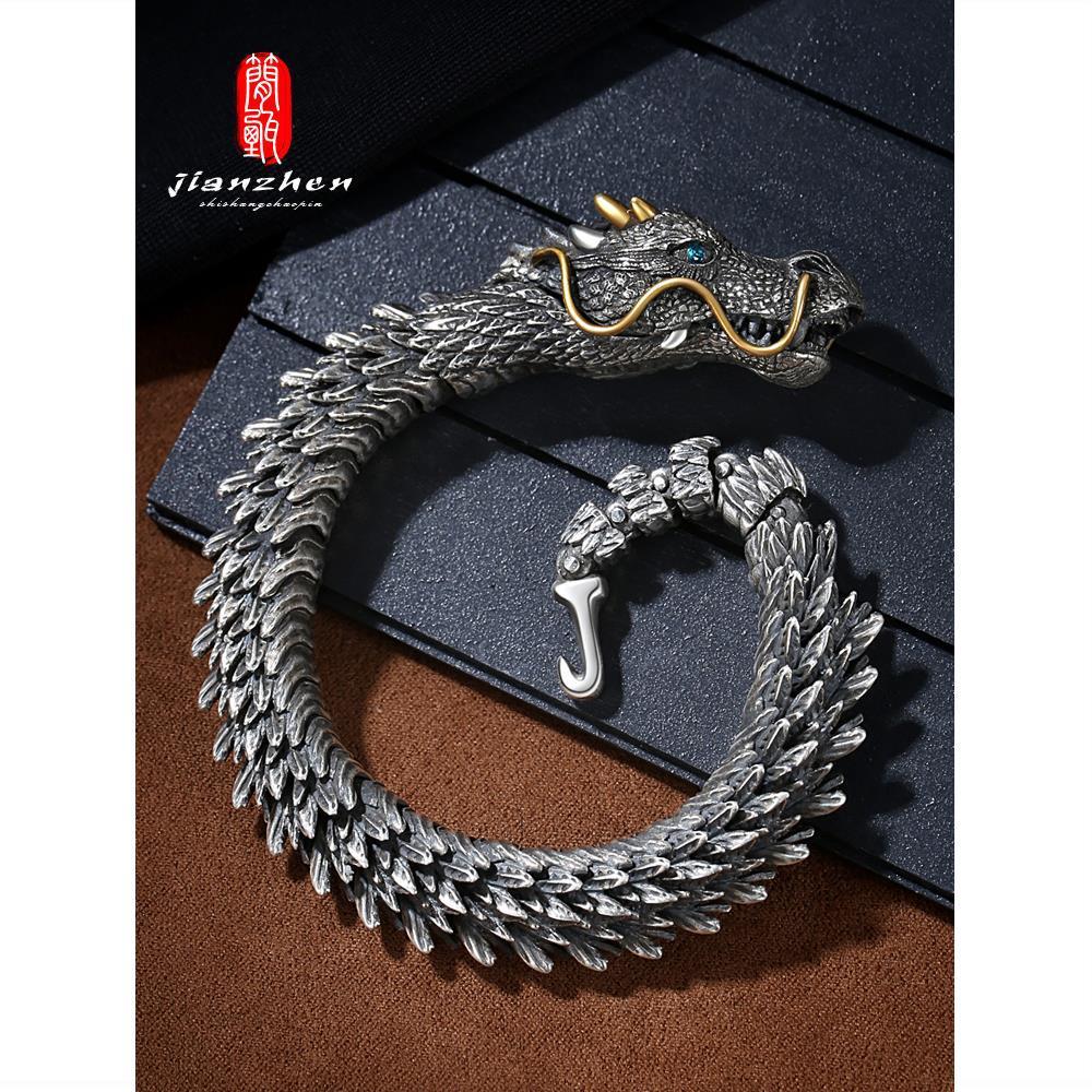 Original handmade men's personalized trendy retro sterling silver faucet domineering bracelet collectible jewelry birthday gift