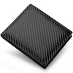 Men's Black Horizontal Wallet - Zipper, PU Leather