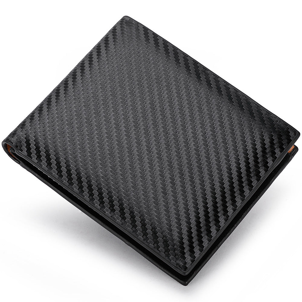 Men's Black Horizontal Wallet - Zipper, PU Leather