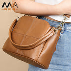 Multifunctional genuine leather handbag messenger bag for women, large capacity, high-grade first-layer cowhide versatile messenger bag for women