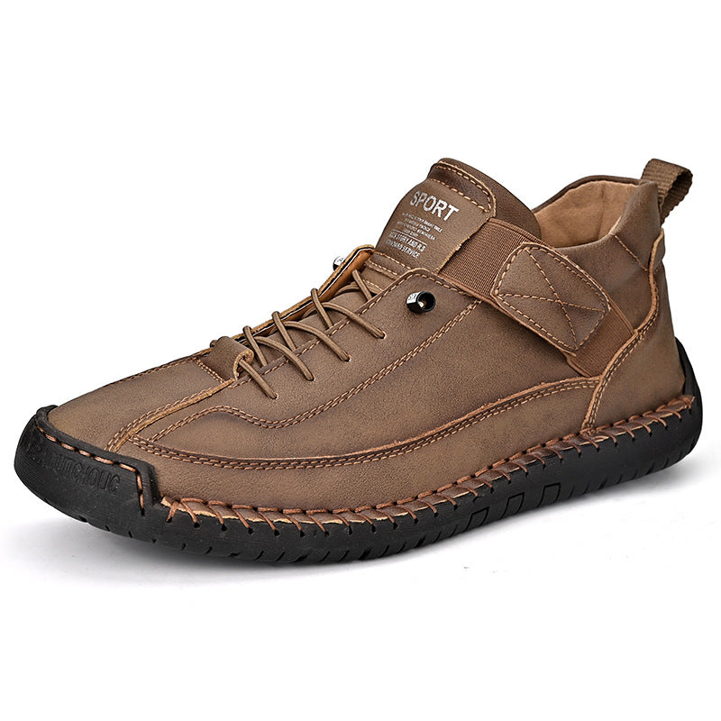 Women's Military Green Flat Boots - Hand-Stitched