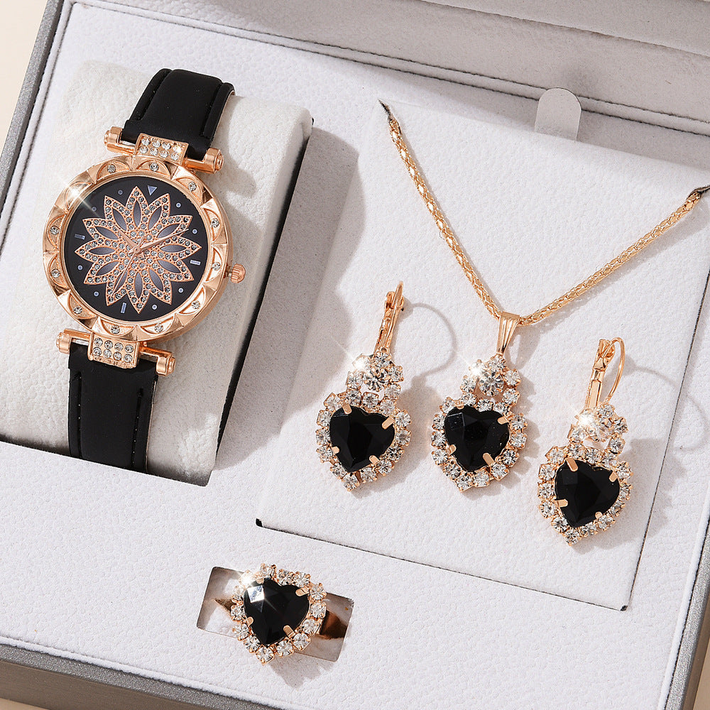 Women's White Watch and Bracelet Set - Quartz
