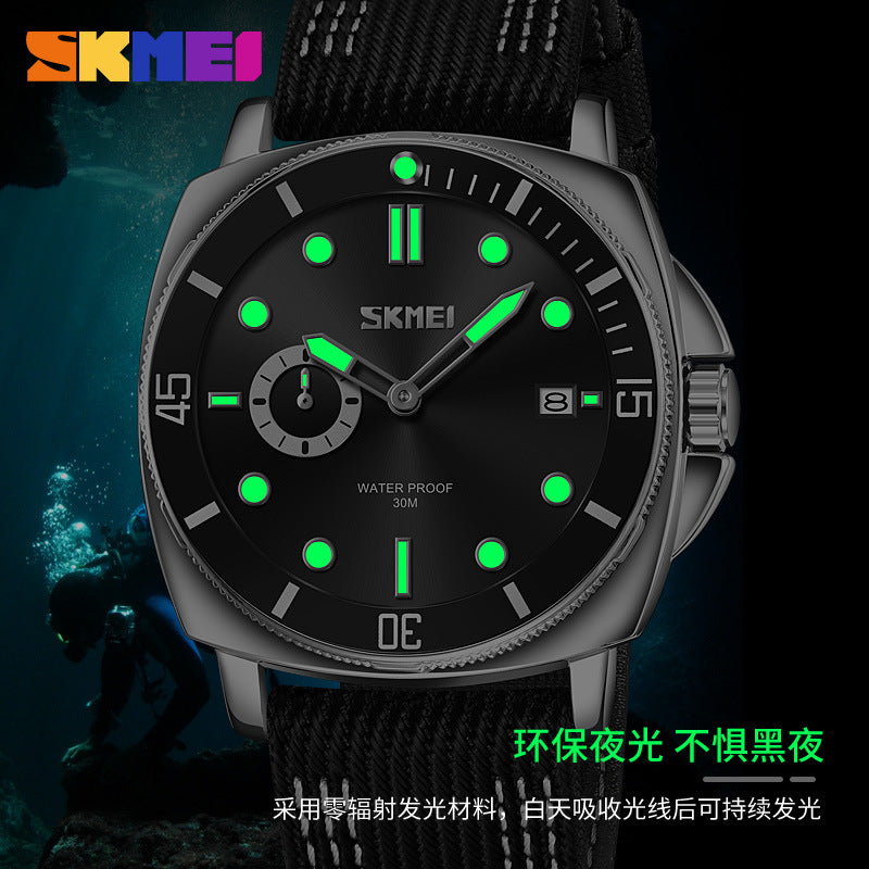 SKMEI Men's Luminous Quartz Watch – Nylon Strap | Aladinae