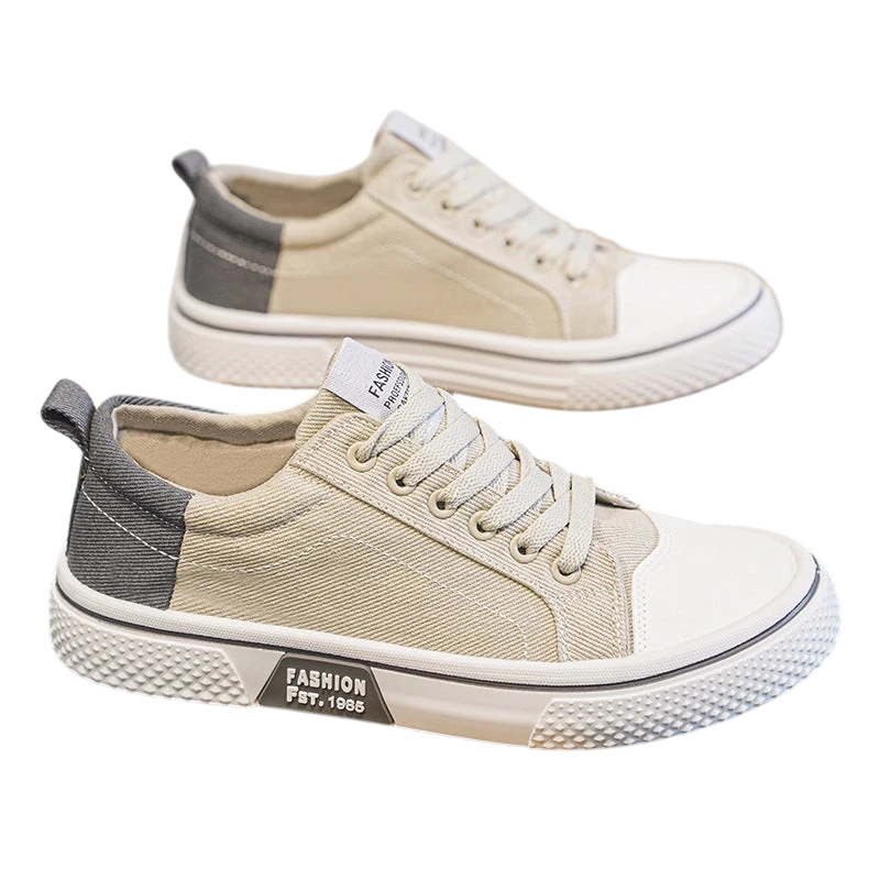 Men's Blue Canvas Skateboard Shoes – Low Top | Aladinae