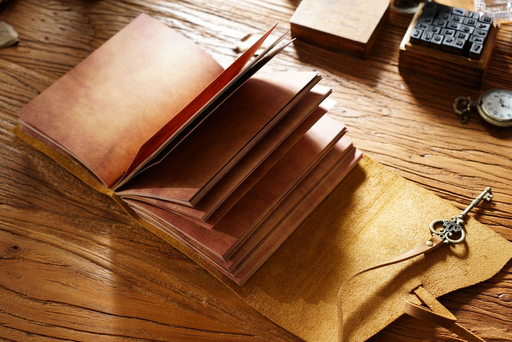 cowhide traveler notebook notepad retro handmade loose-leaf book magic diary