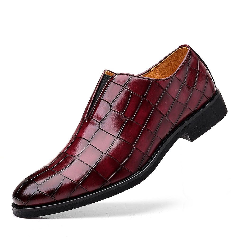 Men's Black PU Leather Slip-On Shoes – Square Toe | Aladinae