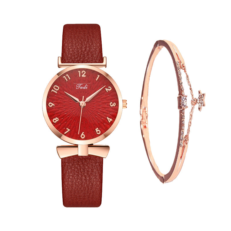 Women's Light Blue Watch and Bracelet Set - Quartz