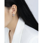 655 Korean version of ins original design simple and versatile seagull series texture S925 sterling silver earrings for women