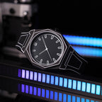 Black Silicone Quartz Watch - Large Dial, Waterproof