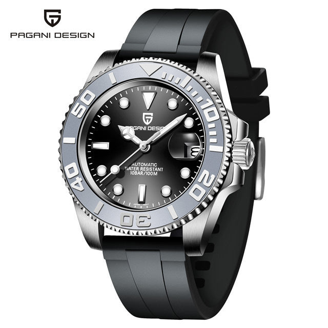 Men's White Automatic Mechanical Watch - Waterproof 100m