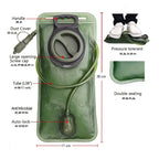 Cross-border Amazon in-stock hot-selling 2L sports cycling water bladder running mountaineering camping food-grade EVA water bag