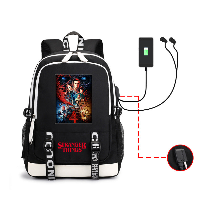 Cross-border Stranger Things Stranger Things4 peripheral backpack student school bag business computer bag