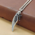 Angel Wing Pendant S925 Sterling Silver Trendy Personality Men and Women Cross Wings Fashion Black Diamond Small Pendant Trend