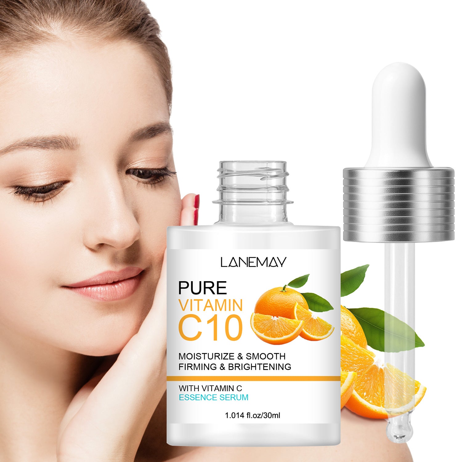 Cross-border best-selling firming facial serum (30ml, all-English packaging) - Vitamin C for hydration, moisturizing, brightening, and smoothing skin.