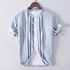 Men's Striped Linen Casual Shirt