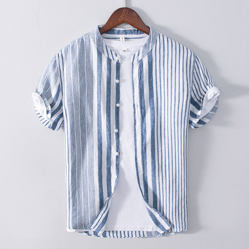 Men's Striped Linen Casual Shirt