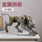 High-end metal assembly mechanical cheetah model, 3D stereoscopic handmade assembly toy model, gift for boys.