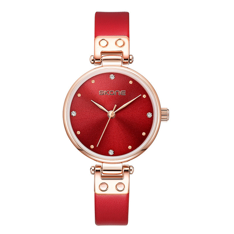 Women's Black Quartz Watch - Waterproof, Simple Design