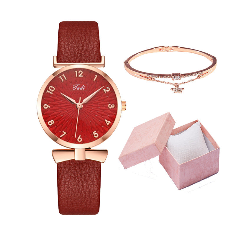 Women's Light Blue Watch and Bracelet Set - Quartz