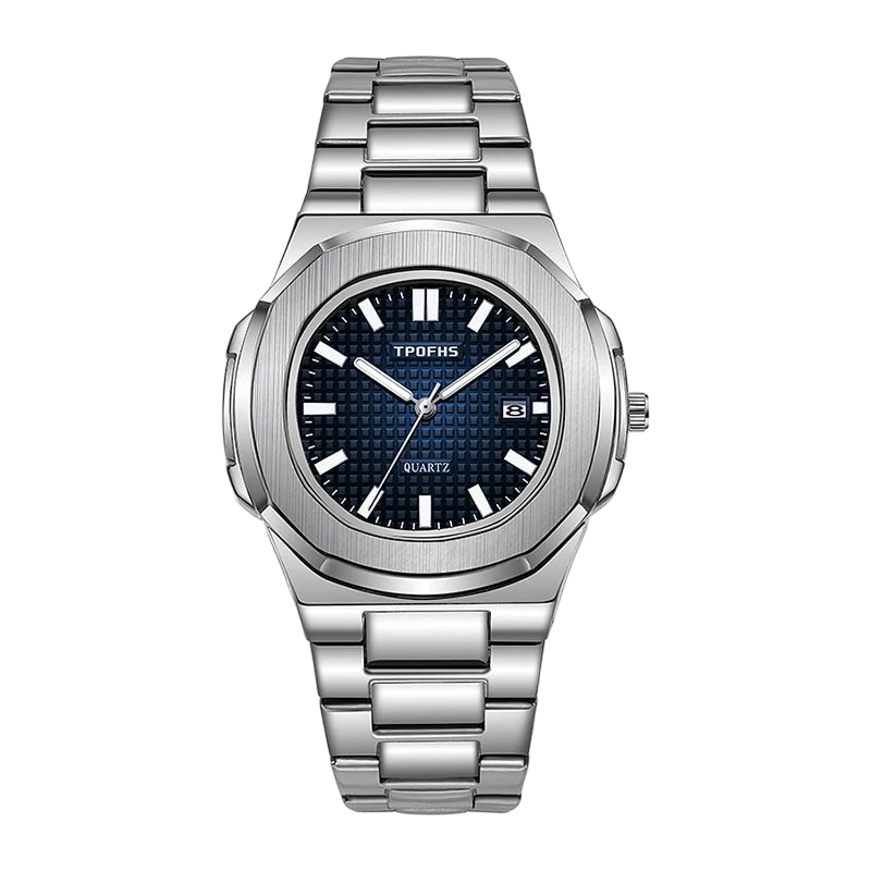 Men's Blue Dual Calendar Steel Watch | Aladinae