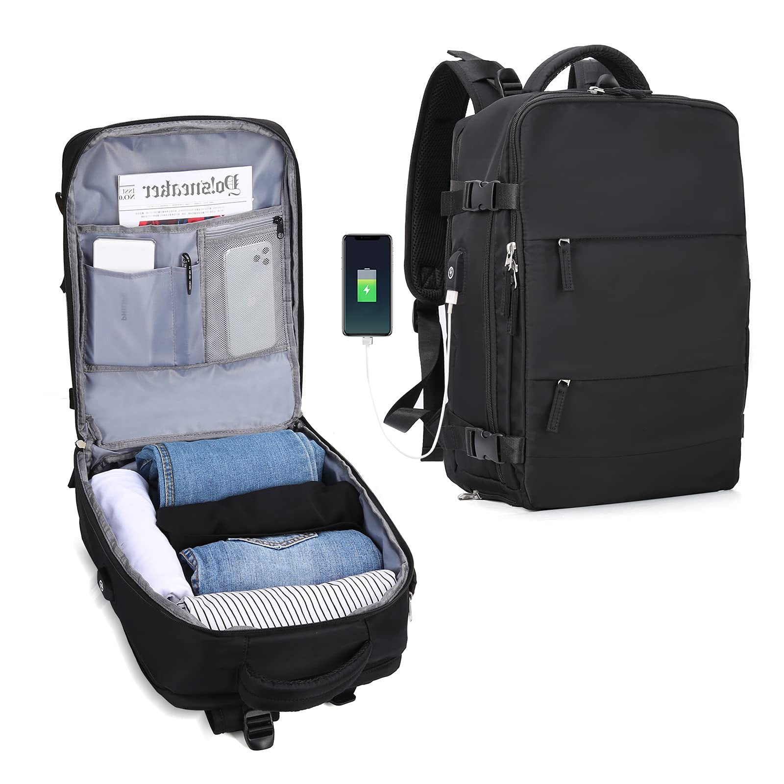 Spot Amazon waterproof travel bag backpack USB luggage school bag travel toiletries set fashion wholesale
