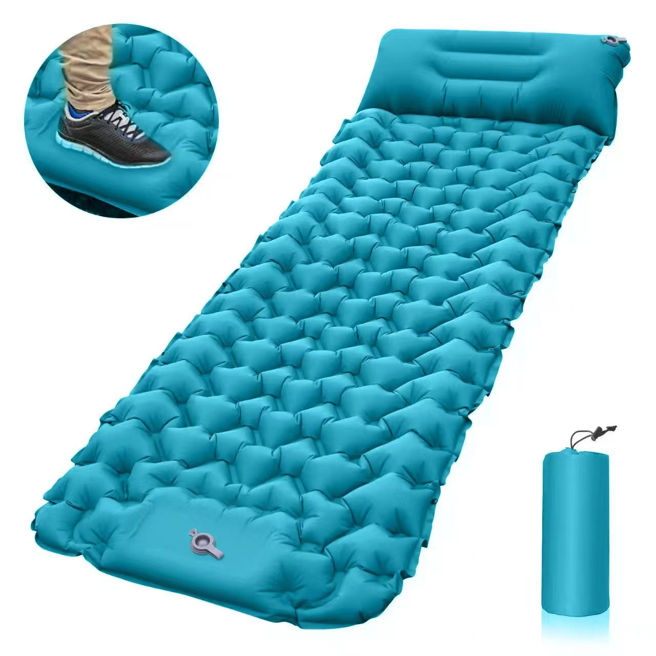 Outdoor inflatable mattress, camping footrest, cross-border camping sleeping mat, portable inflatable mattress