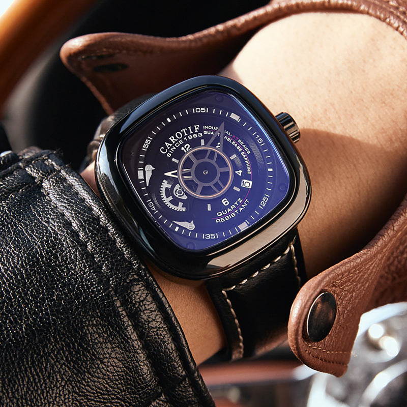 Carrotif Tik Tok watch quartz watch men's watch square dial fashion watch waterproof watch calendar student watch