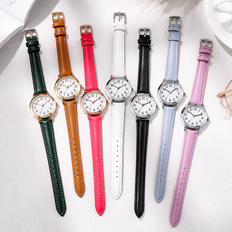 Cross-border foreign trade new simple digital fashion women's quartz watch small belt ladies watch women's watch