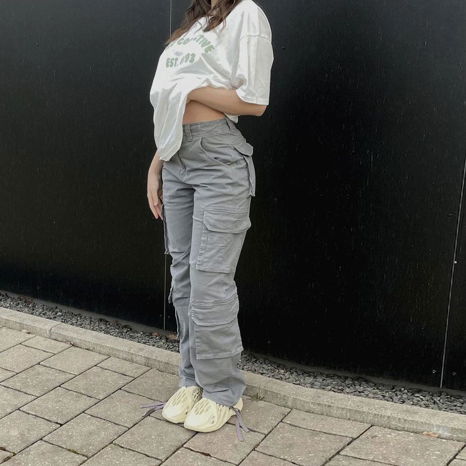 American street overalls women's summer 2022 cross-border European and American vibe style new function loose casual trousers women