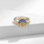 MODIAN 925 sterling silver stacked style sun and moon rings for women, high-end couple rings, ins-style niche design