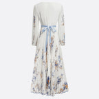 2025 European and American export women's clothing hot-selling long-sleeved printed short-sleeved resort dress, mid-length coat dress.