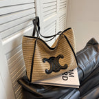 Women's straw bag, 2025 summer new arrival, handmade woven basket bag, vacation beach bag, shoulder bag, underarm bag.