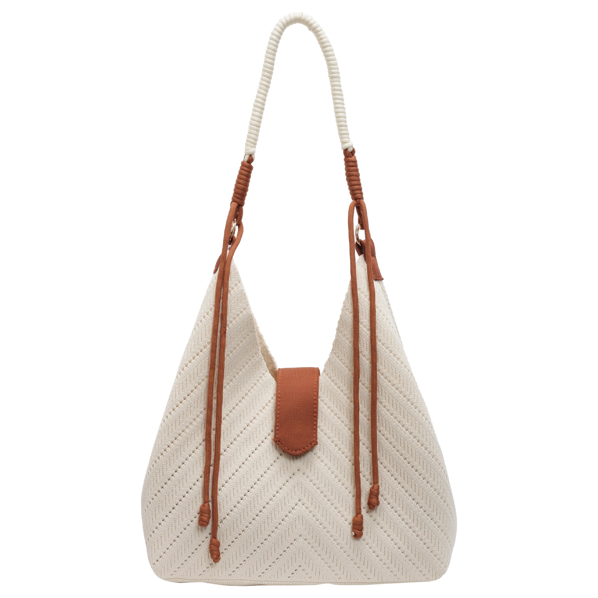 High-grade niche knitted underarm bag for women with large capacity 2025 new casual one-shoulder hand-held commuter bucket bag