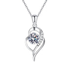 S925 sterling silver necklace with a one-carat moissanite heart-shaped pendant, high-carbon stone, Valentine's Day gift, factory direct sales.