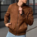 Men's Suede Zip Jacket – Slim Fit | Aladinae
