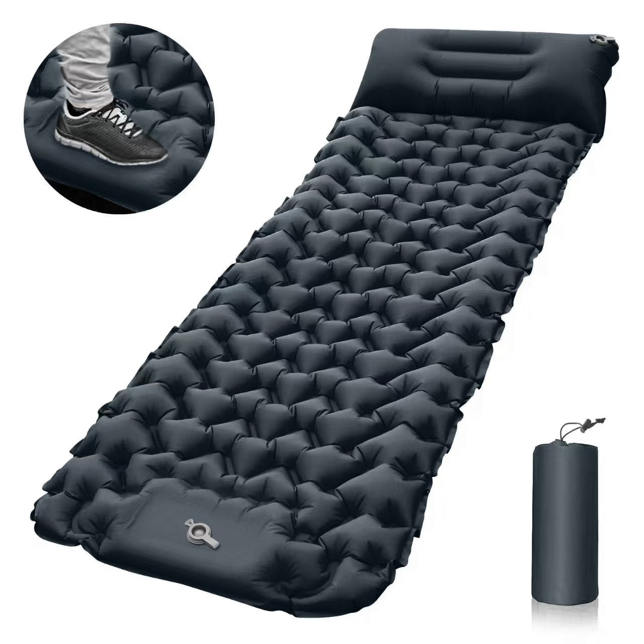 Outdoor inflatable mattress, camping footrest, cross-border camping sleeping mat, portable inflatable mattress