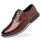 Men's Dark Brown Leather Work Shoes | Aladinae