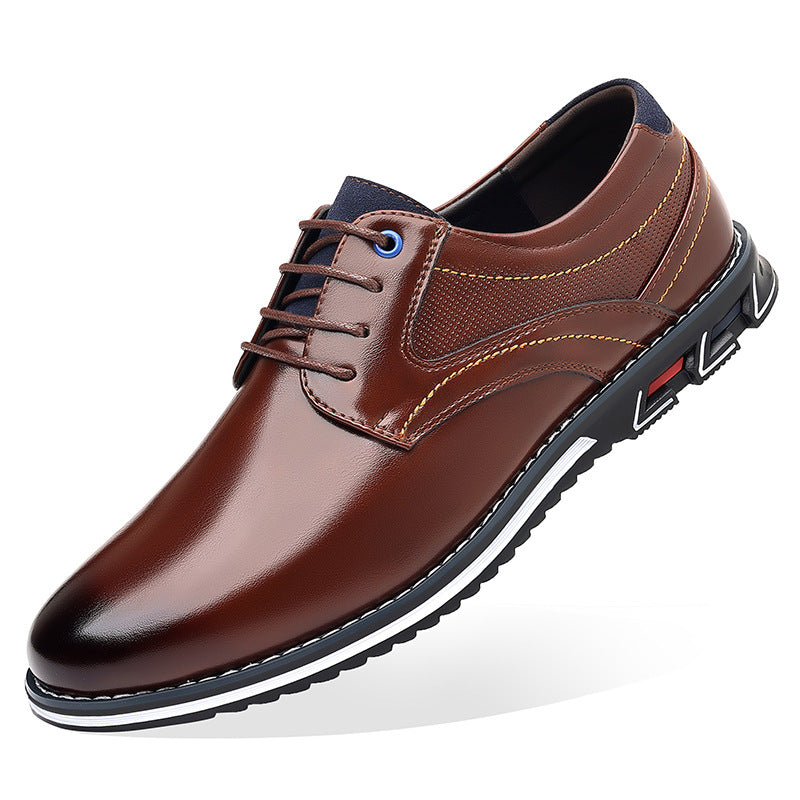 Men's Dark Brown Leather Work Shoes | Aladinae