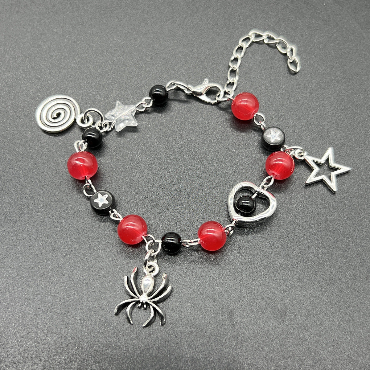 European and American cross-border bracelet couple bestie black and white dice hip-hop handmade guitar microphone five-pointed star hand jewelry