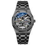 Men's Skeleton Automatic Mechanical Watch - Steel Strap