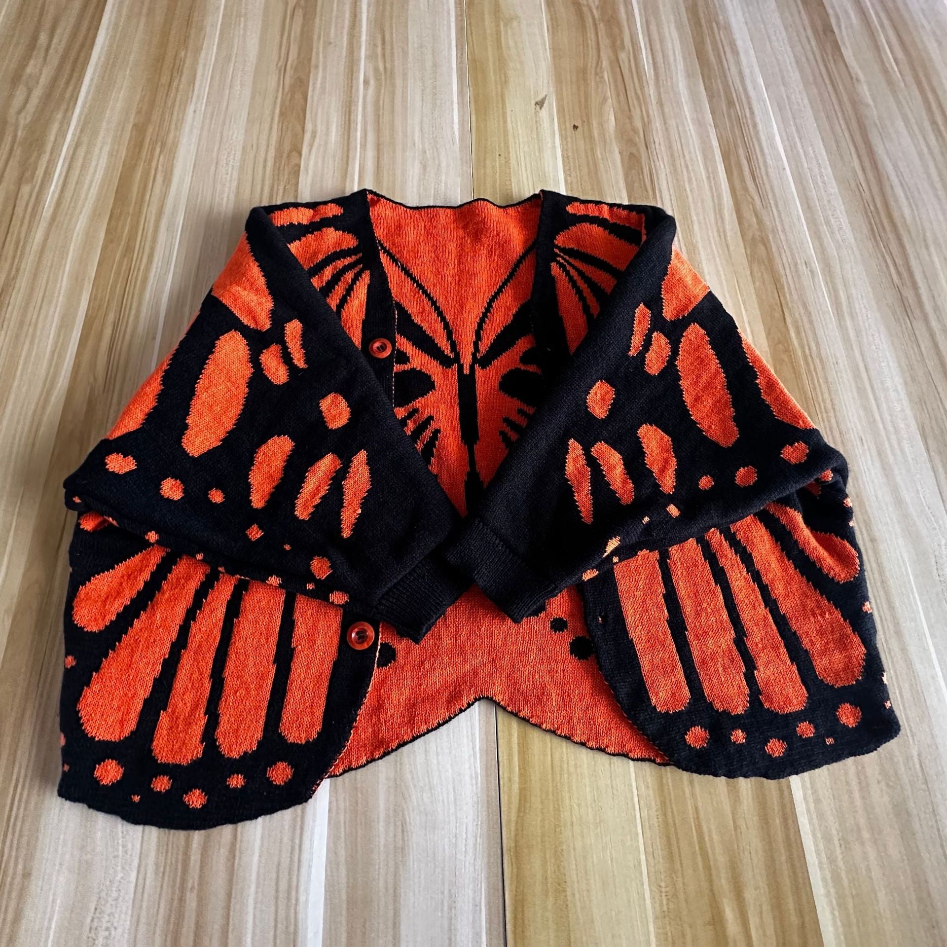 Imperial Butterfly Cape, Butterfly Shawl, Cardigan, Knitted, Unique Butterfly Pattern Shawl, Hand-crocheted Shawl, Comfortable Decoration