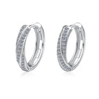 European and American style S925 sterling silver earrings, elegant and versatile, round geometric moissanite hoop earrings for women, cross-border wholesale.