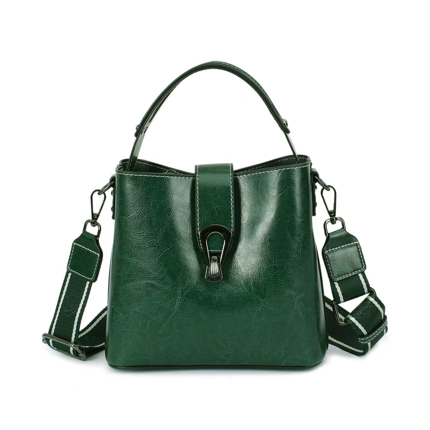 Foreign trade summer bag women 2024 new bucket bag genuine leather women's bag shoulder messenger bag women versatile handbag women