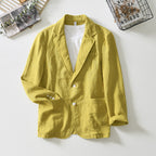 Men's 100% Linen Casual Blazer – White | Aladinae