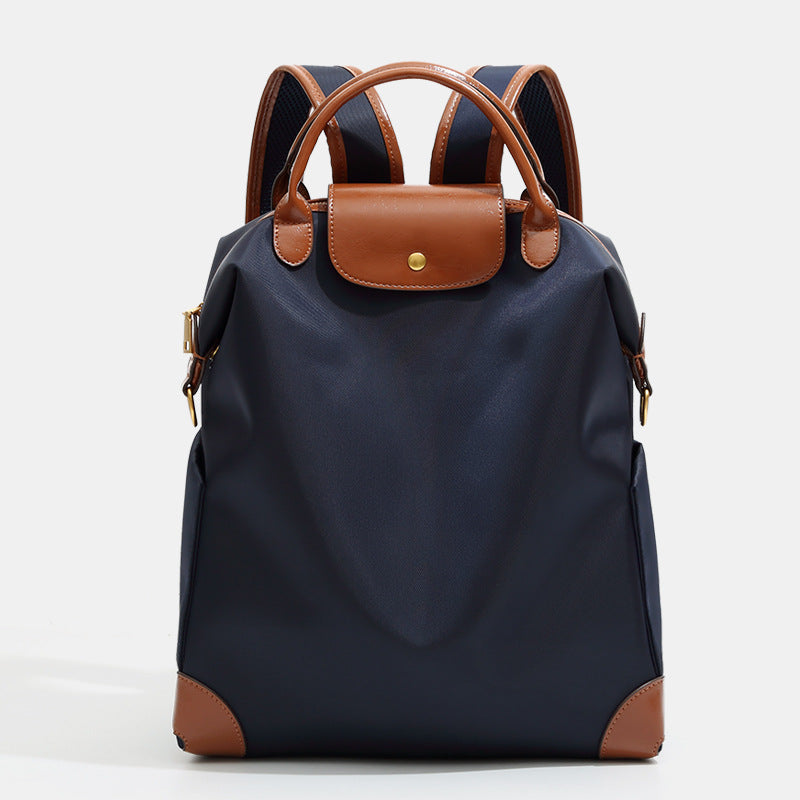 High-end women's backpack, lightweight travel bag, large capacity, nylon color-blocked waterproof school bag, business bag